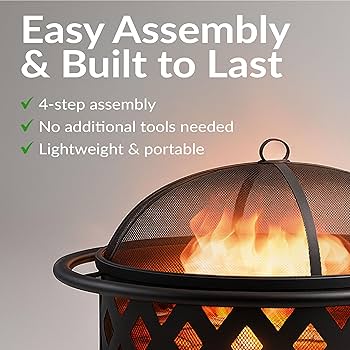 Amazon.com : Sunnydaze Crossweave Outdoor Fire Pit - Wood